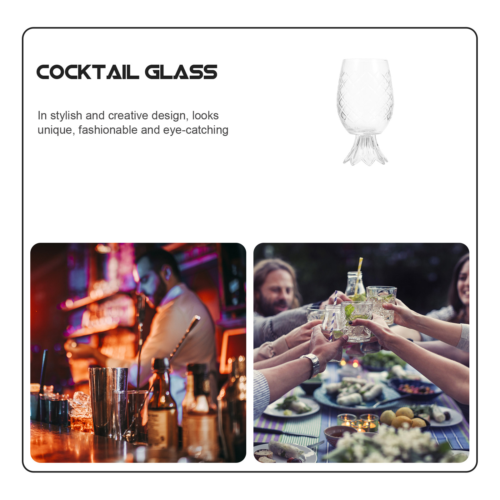 Pineapple Shaped Cocktail Glas - đánh giá và giá Home Bar Set