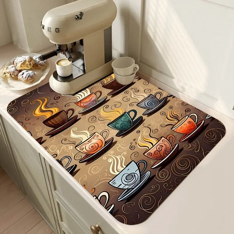 Classic Coffee Design Dish Dry - đánh giá và giá Bar Mat Rubber