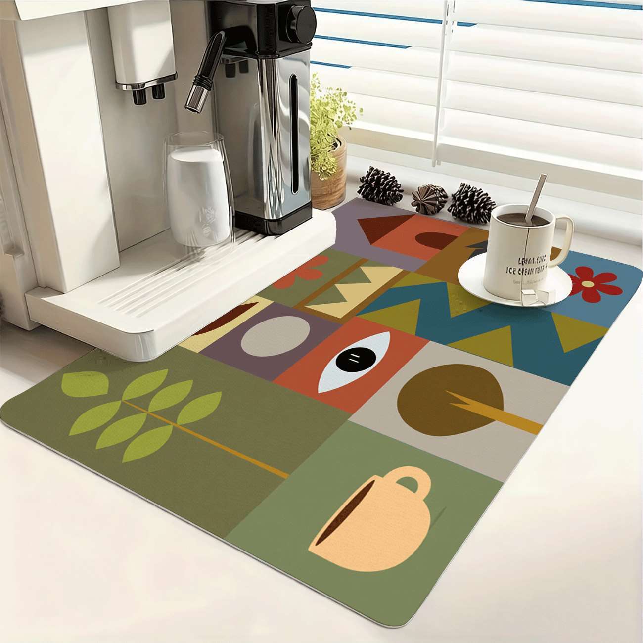 Mid-Century Modern Geometric P - đánh giá và giá Bar Mat Rubber
