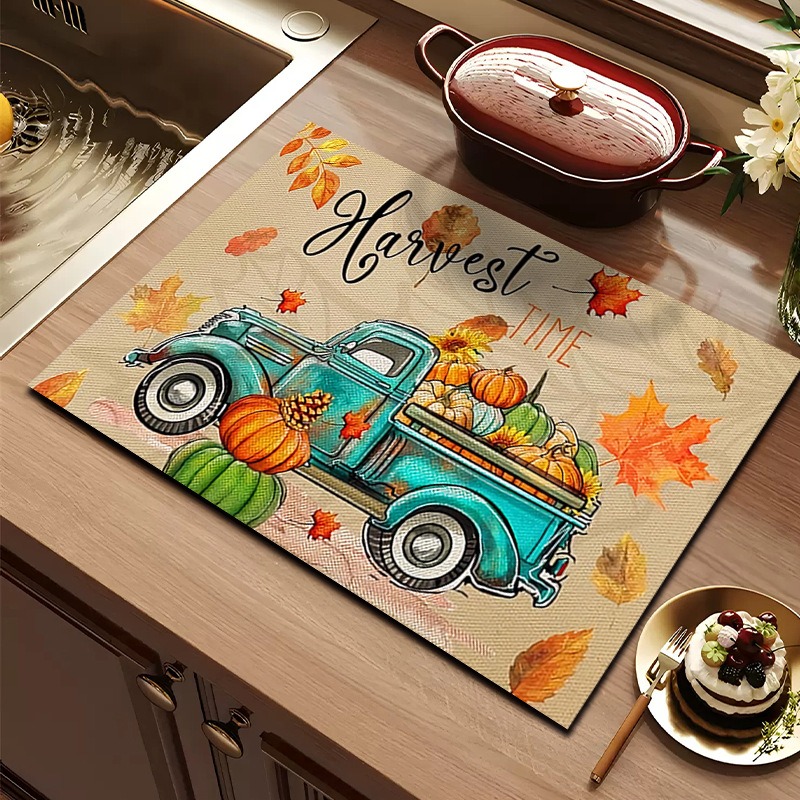 Thanksgiving Pumpkin Sunflower - đánh giá và giá Bar Mat Rubber