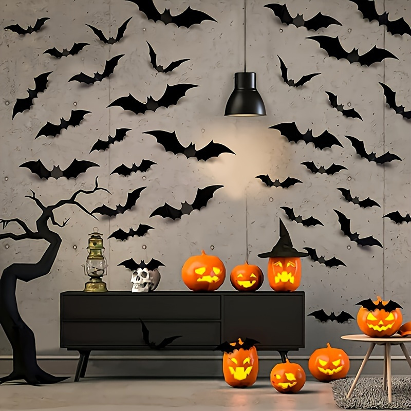 3D Black PVC Bat Halloween Wal - đánh giá và giá Home Bar Set